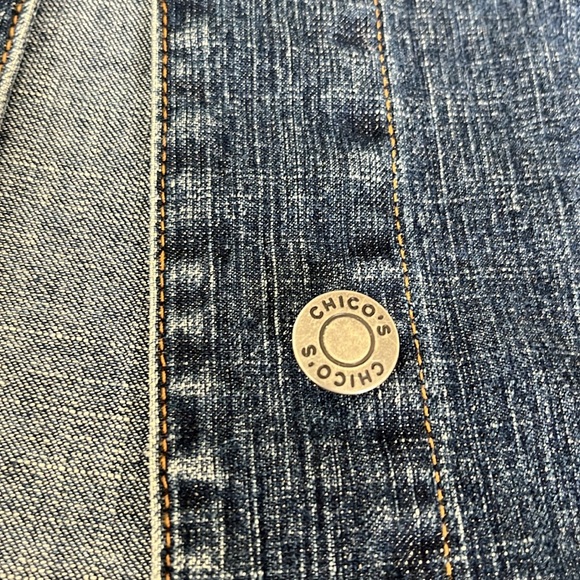 Chico’s long Denim Jacket Size 3. - Picture 2 of 7